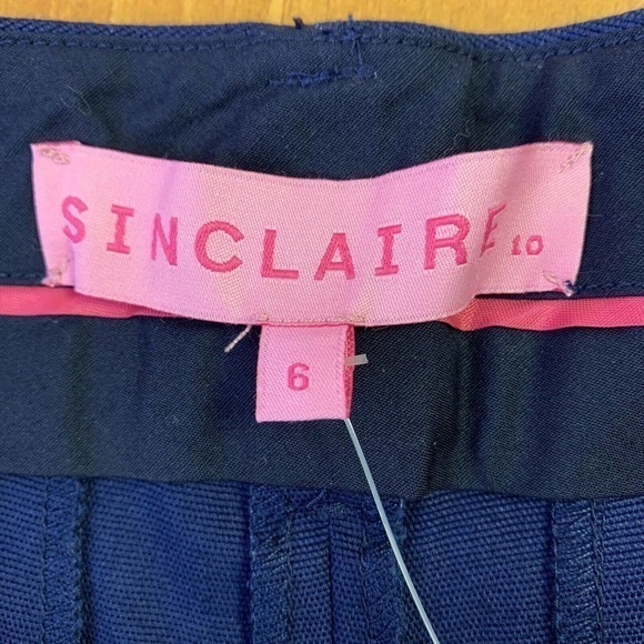 SINCLAIRE 10 NWT $98 Navy Blue Bermuda Stretch Shorts Sz 6 Beach Coastal Preppy - Picture 3 of 9